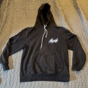 PURPLE BRAND Black Graphic Logo Hoodie - Size Large
